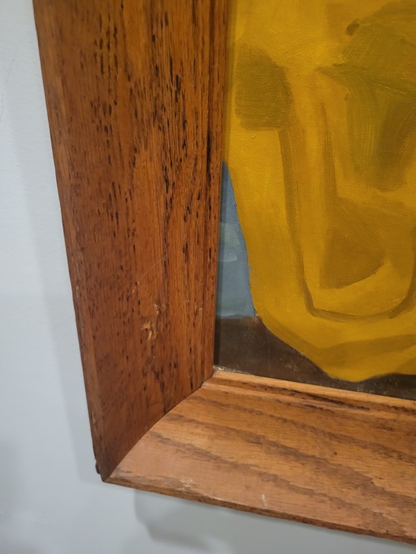 Vintage 1968 Still Life Oil Painting By Linda Kolar Framed Mid Century Art gallery