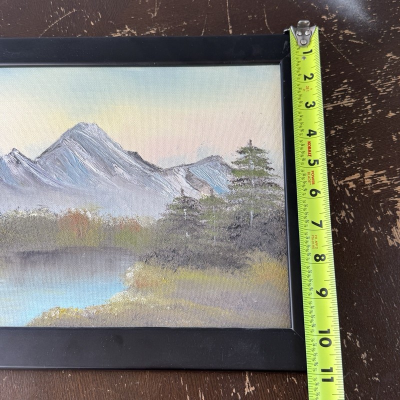 Oil Painting Signed Original Mountain Landscape 9x12 Canvas On 11x14 Wood Frame gallery