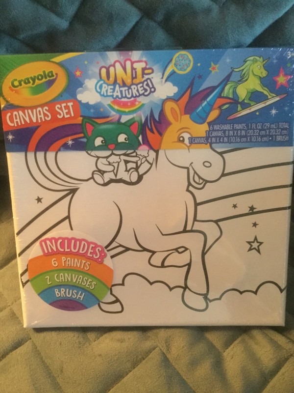 CRAYOLA UNICORN CANVAS PAINTING SET FOR KIDS WITH WASHABLE PAINT, CANVAS – NEW