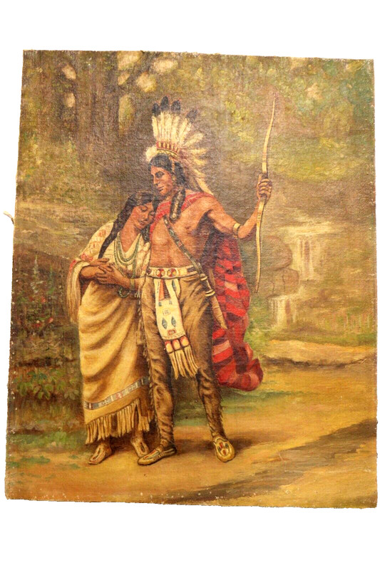 Hiawatha's and Daughter Wedding Journey Oil on Artist Canvas Board 18x20 gallery