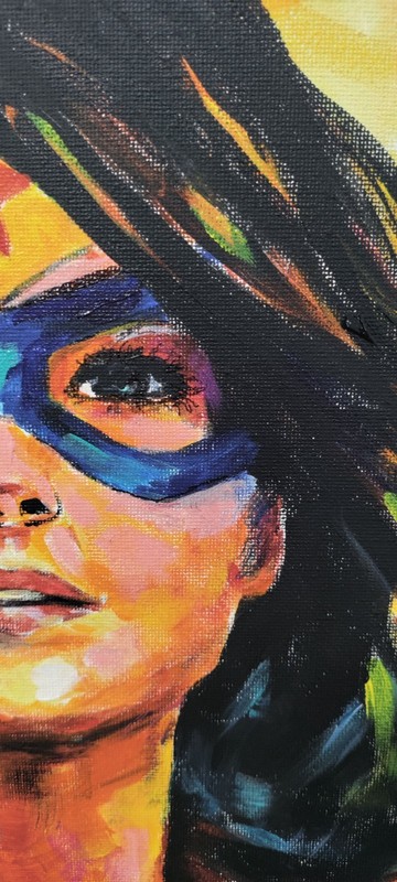 Original Abstract Super Hero Woman 14 x 11 Canvas Wall Painting gallery