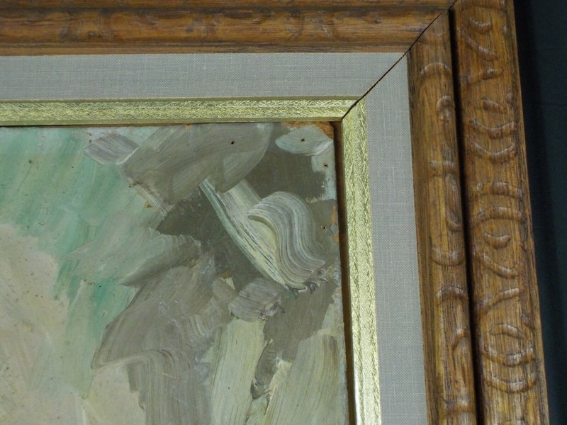 Vintage Original 1962 Oil Painting of a Village Landscape by S. Hubner Listed gallery