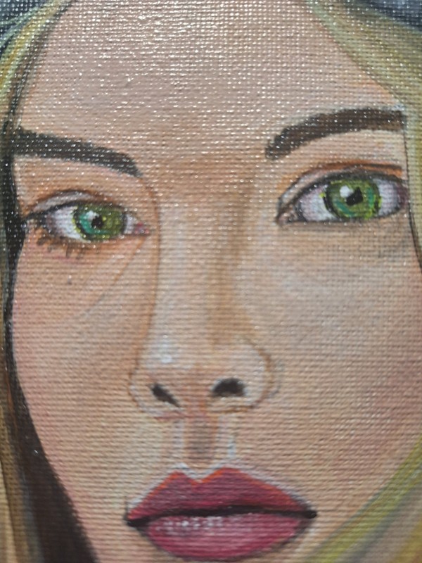 Original Hand Painted 9x12 Contemporary Portrait Acrylic Paper Art gallery