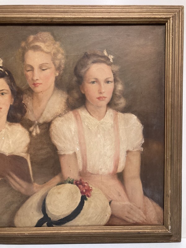 BERTHA COLER CALIFORNIA WOMAN ARTIST LISTED OLD ANTIQUE PORTRAIT OIL PAINTING gallery