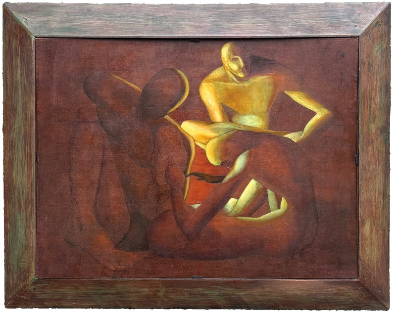 1957 Philip Simpson ‘The Counsel’ MODERNIST Painting – George Chapellier Gallery