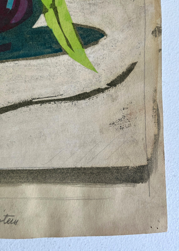Antique Still Life Watercolor Sample Painting by Hazel Frazee, Chicago gallery