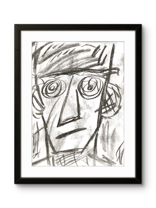 Neo Expressionist Male Portrait Original 11×14 Black Man Figure Fine Art