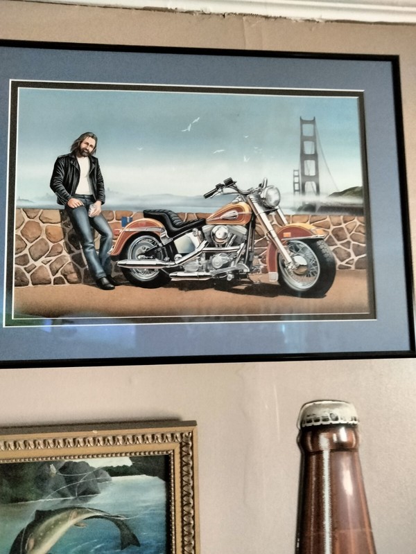 RARE David Mann Easyriders ORIGINAL Centerfold PAINTING February 1988 Issue