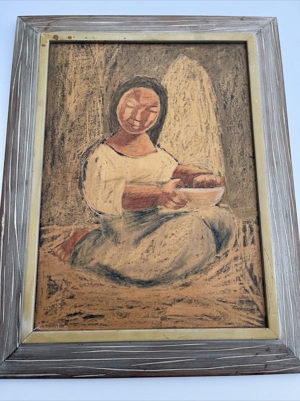 MID CENTURY PAINTING MODERNISM PORTRAIT MEXICAN LATIN AMERICA EXPRESSIONISM