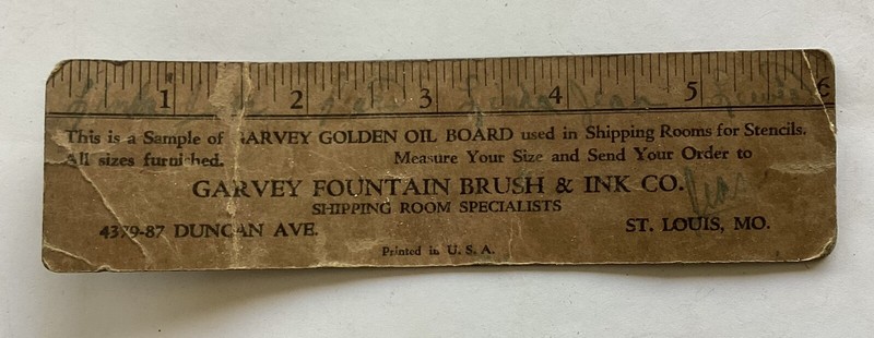 Vintage Garvey 6” Golden Oil Board Sample Ruler Free Shipping