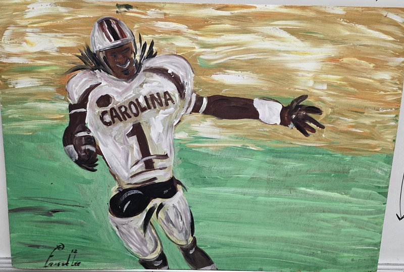 Ernest Lee Folk Art Original Painting On Plywood – Chicken Artist South Carolina