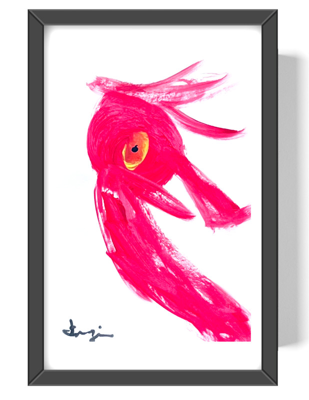 Guajardo Bird Talk 9X6 Paper Unique Abstract Expressionism