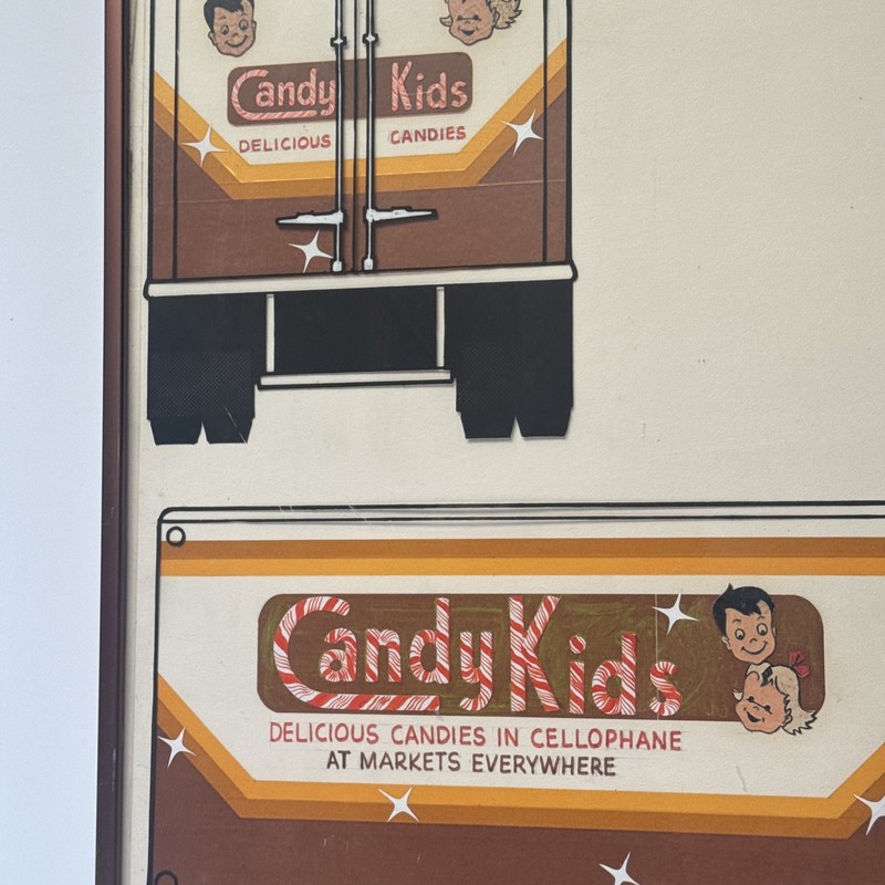 Vintage Retro Painting Illustration Truck Candy Advertising Original Industrial gallery