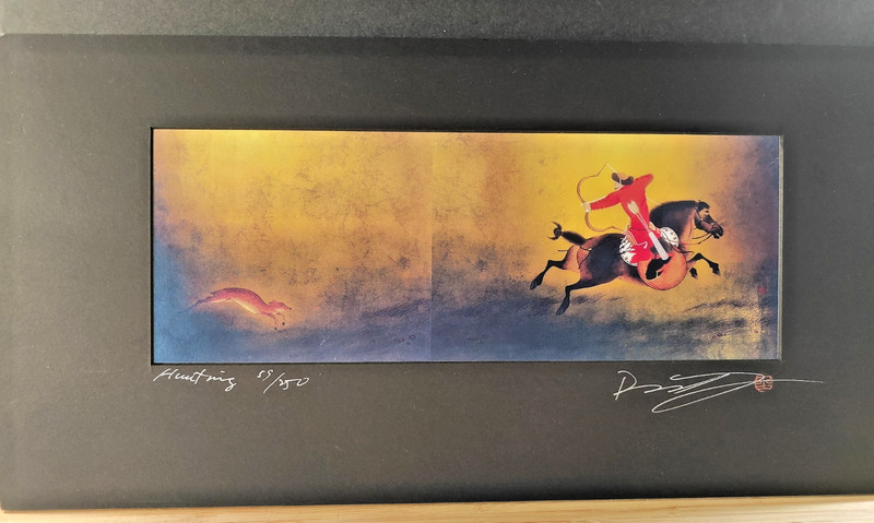Mongolian Asian Horseman Limited Edition Signed ‘ Hunting’