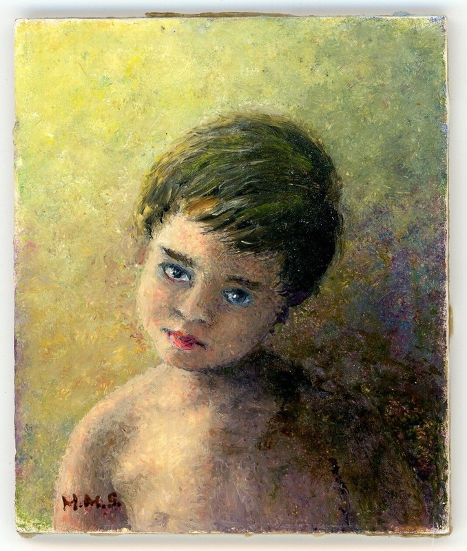 Original Miniature Oil Painting, Rosy by Award Winning artist Magda Szabo