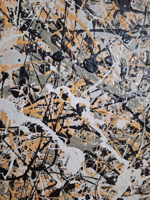 Original Abstract Action Painting jackson pollock style signed art decor paint gallery