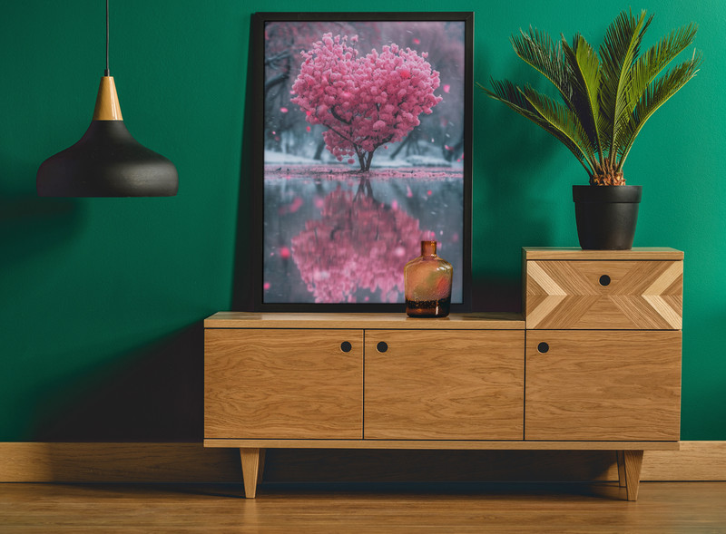 Heart Shaped Lotus Tree - 24" x 36" gallery