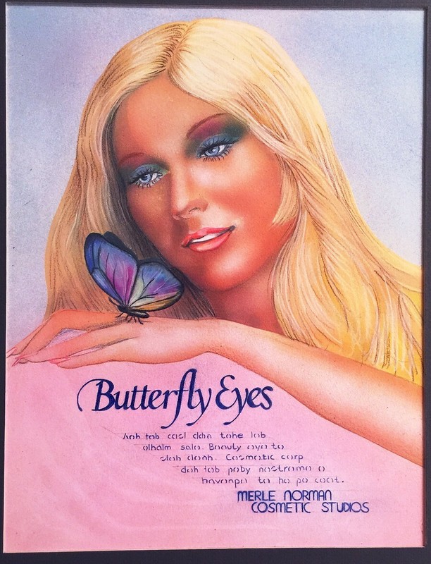 August H Santistevan Air Brush Painting Merle Norman Butterfly Eyes Magazine Ad