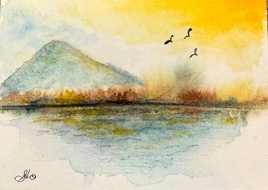 ACEO 2 1/2″ x 3 1/2″ painting original watercolor