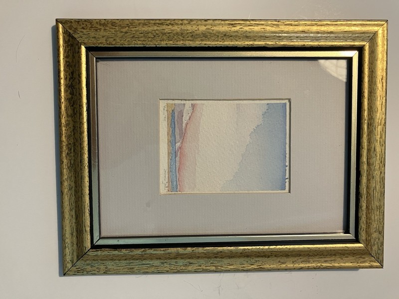 Watercolor Painting On Paper Titled Venice 1990 In Picture Frame 7 1/2 x 7 1/2