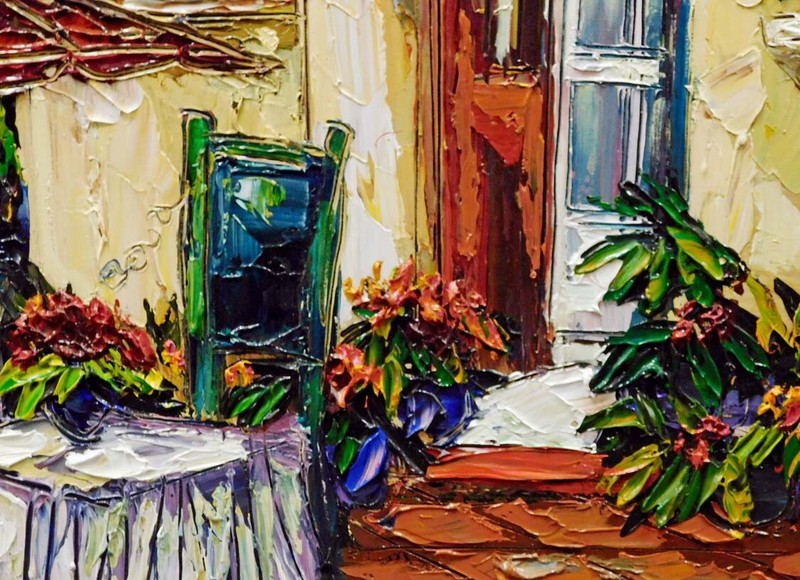 Maya Eventov "Untitled" Custom Frame Original Acrylic Flowers Hand Signed gallery