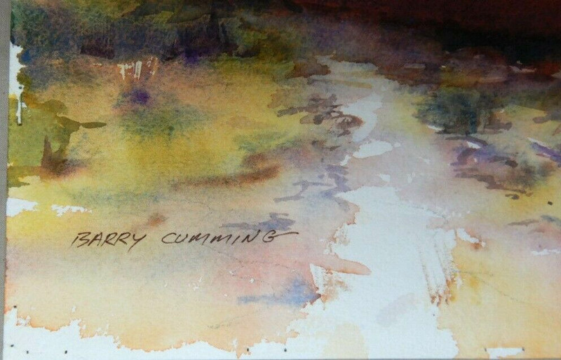 AUSTRALIAN WATERCOLOUR HIGH AND DRY BY BARRY CUMMING P51 gallery