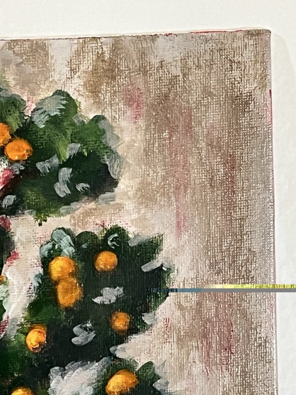 Original Potted Orange Tree Painting Rustic Interior Acrylic Art 8x10 gallery