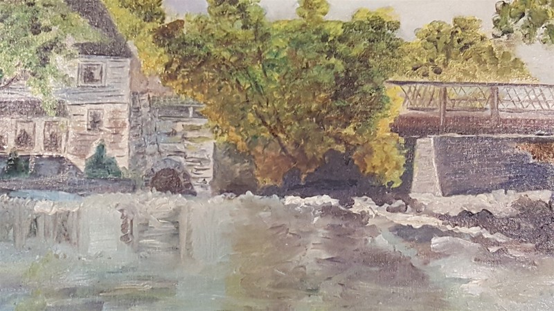 1965 vintage orig OIL ART PAINTING signed GWENDOLYN WALLEY spring twp pa 18x24 gallery