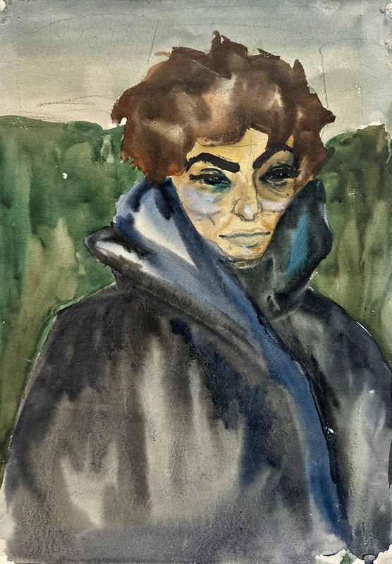 Portrait Circa 1920, Expressionist, Watercolour gallery