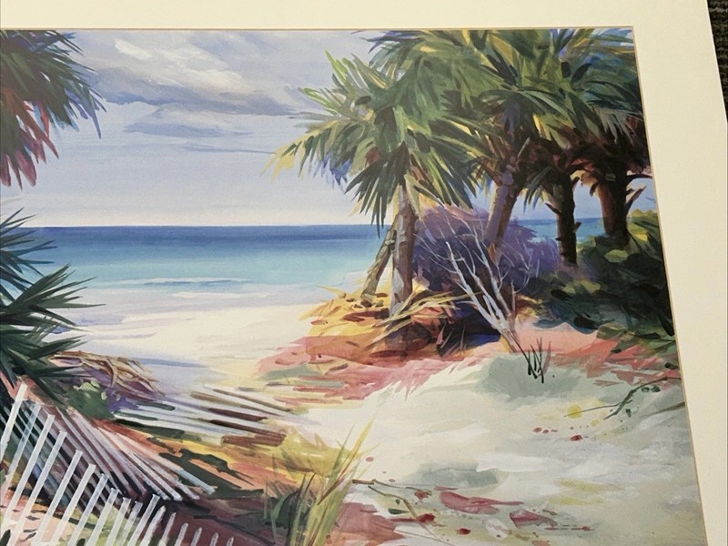 Marianne Wooten Dunn Original Watercolor Painting Florida Beach Large Dry Mount gallery