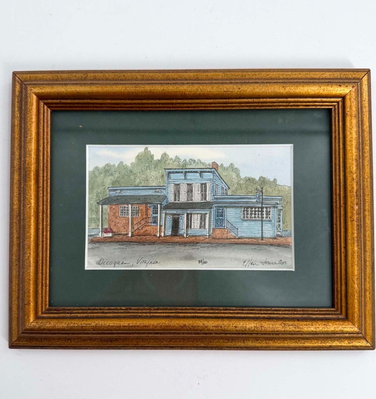 Ellen Jones Watercolor Painting Historic Building Signed Numbered Virginia Art