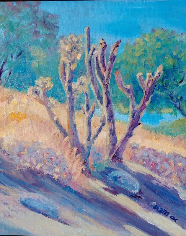 Joshua Tree Yucca Valley Oil Painting RAMfish Artist 10″ x 8″ Desert