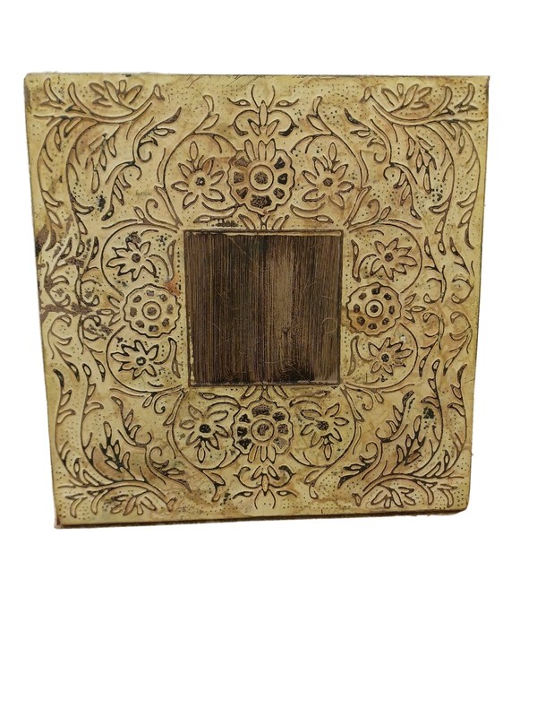 Wall Art 12×12 Metal on Wood Exotic Modern Tribal Rustic Design Hanging Vintage