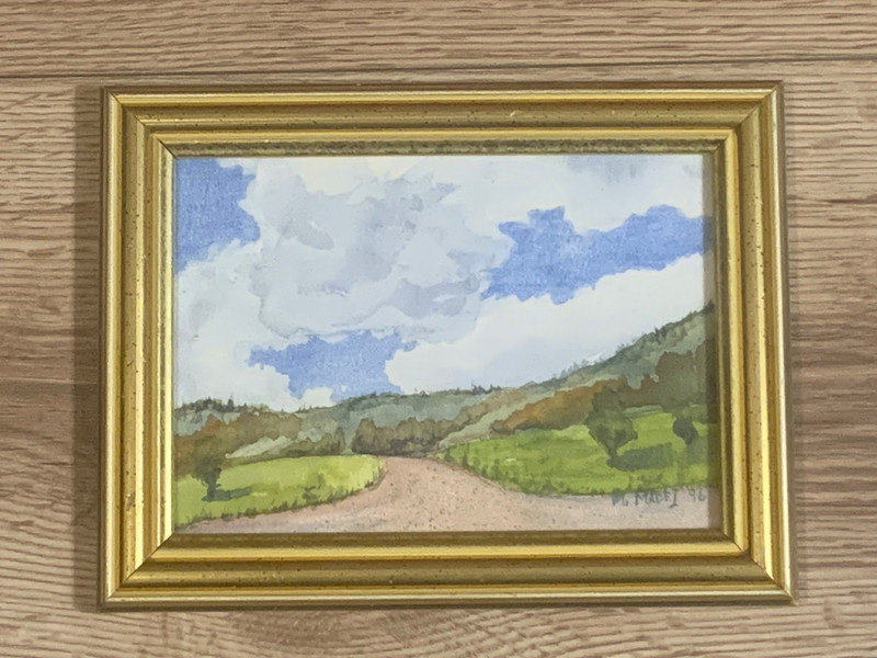 Margaret Madej Signed Original Watercolor Landscape 1996 New York Artist