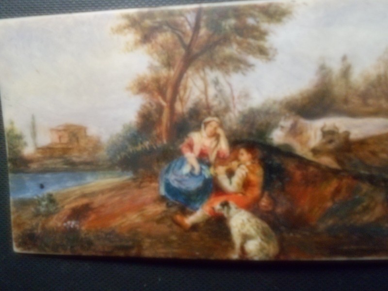IMPORTANT AND RARE MINIATURE PAINTED ON PRECIOUS MATERIAL 18 TH gallery