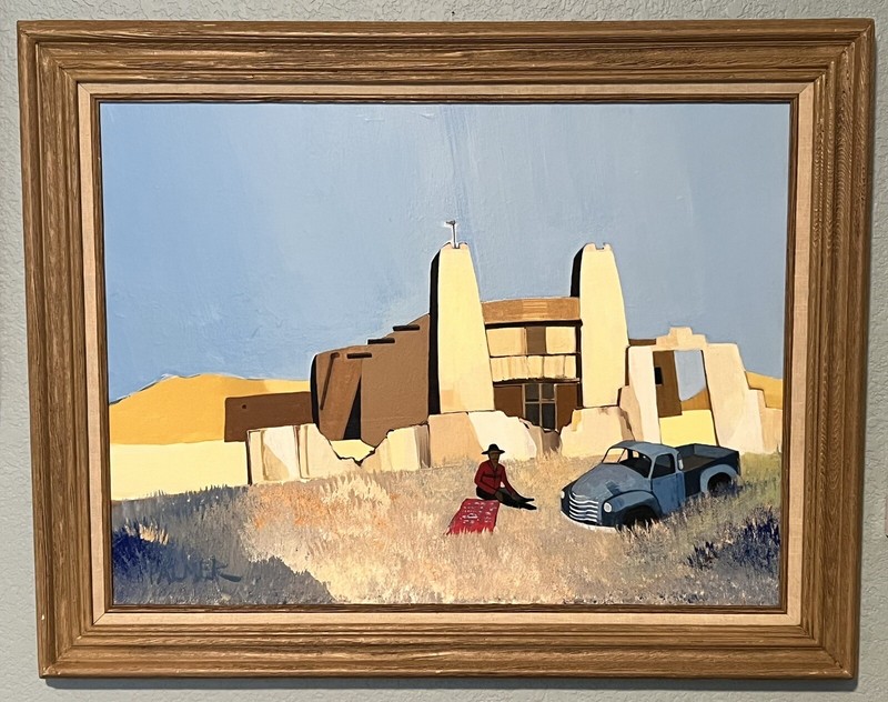 BRUCE A. PALMER ORIGINAL ACRYLIC PAINTING “New Mexico” -29×23” Framed