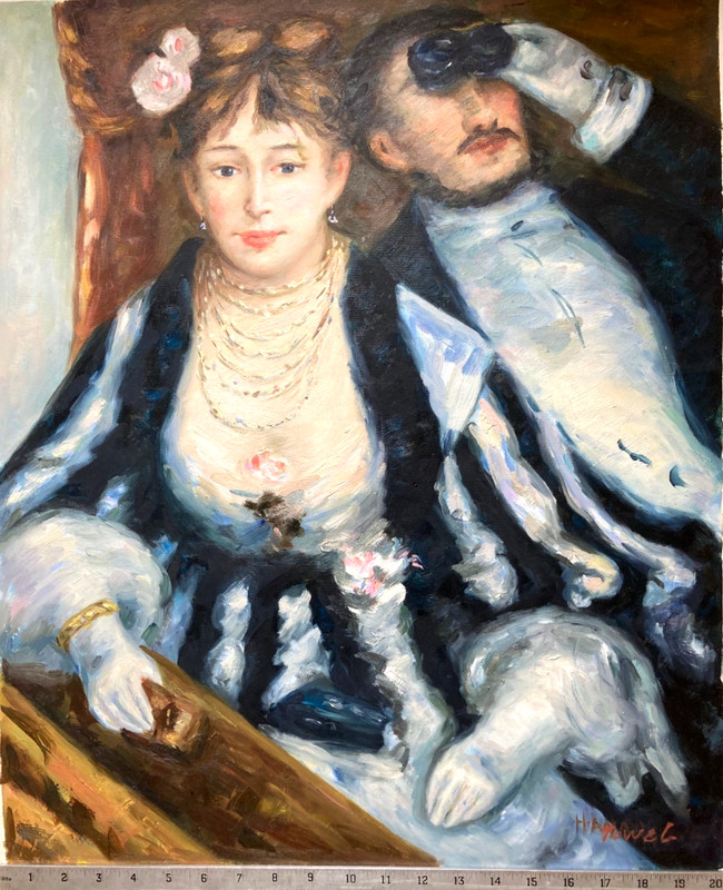 Oil Painting by Towel of Pierre-Auguste Renoir’s La Loge (The Theatre Box)