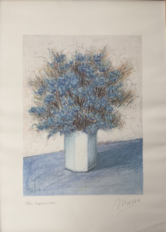 Original Vintage Chromolithograph, Impressionism, Circa 1980, Signed, Framed gallery