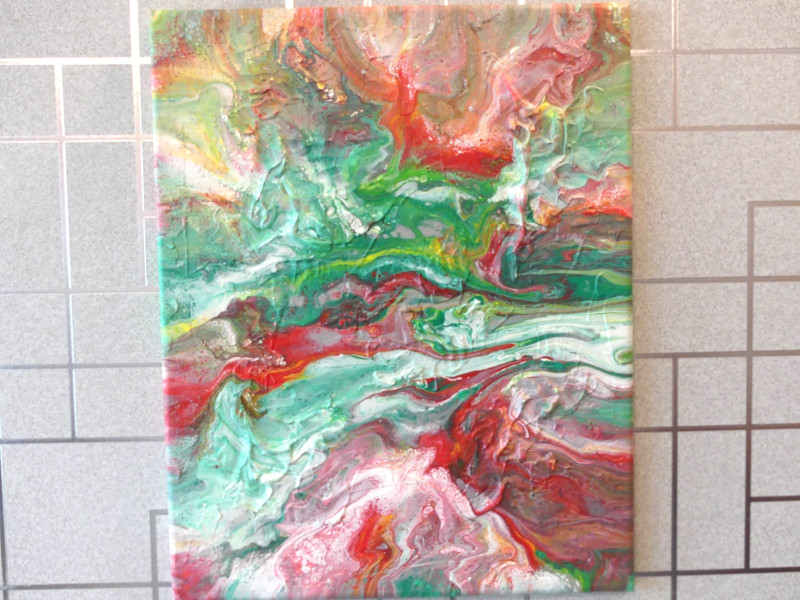 Original Acrylic Pour Painting – Textured Abstract Modern Wall Art, 16″x20″