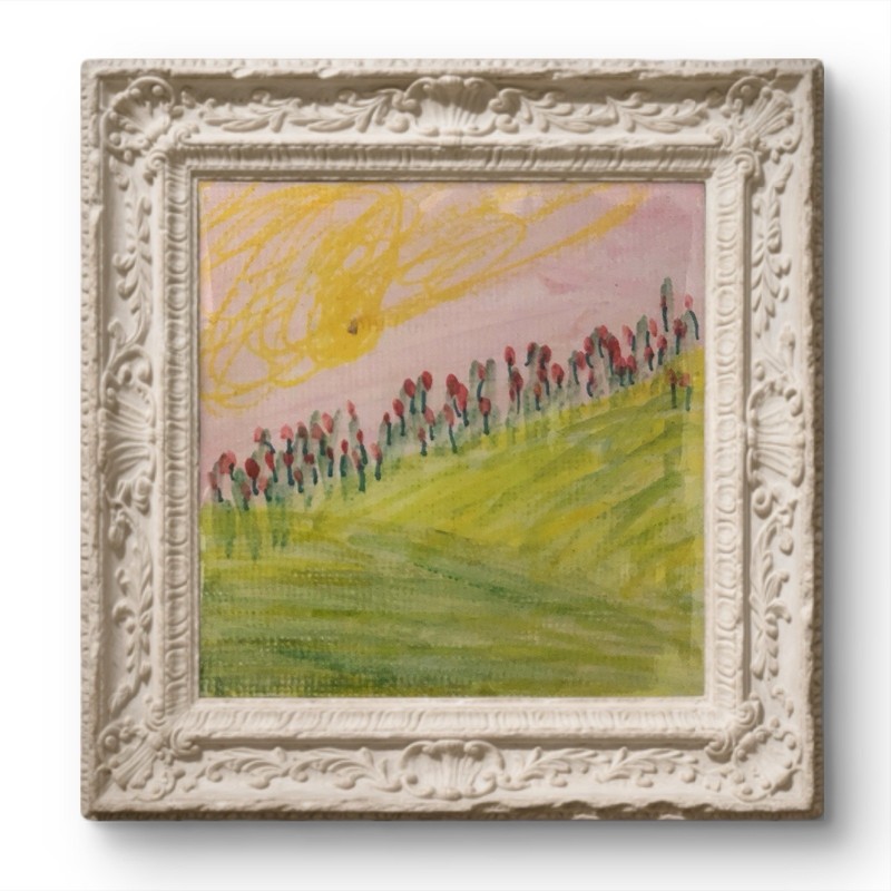 BLESSED#096 2×2 Original Art Modern Minimal Floral Emotion Poet Abstract Nature