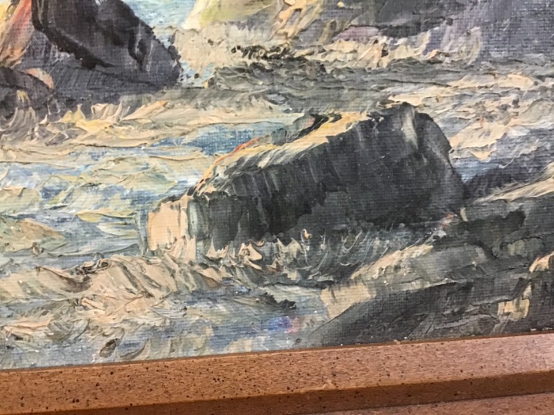 Seascape Crashing Waves,Oil Canvas Board,OOAK,Original gallery