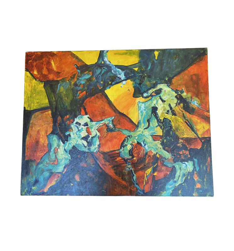 J. Drury Abstract in Blue and Orange