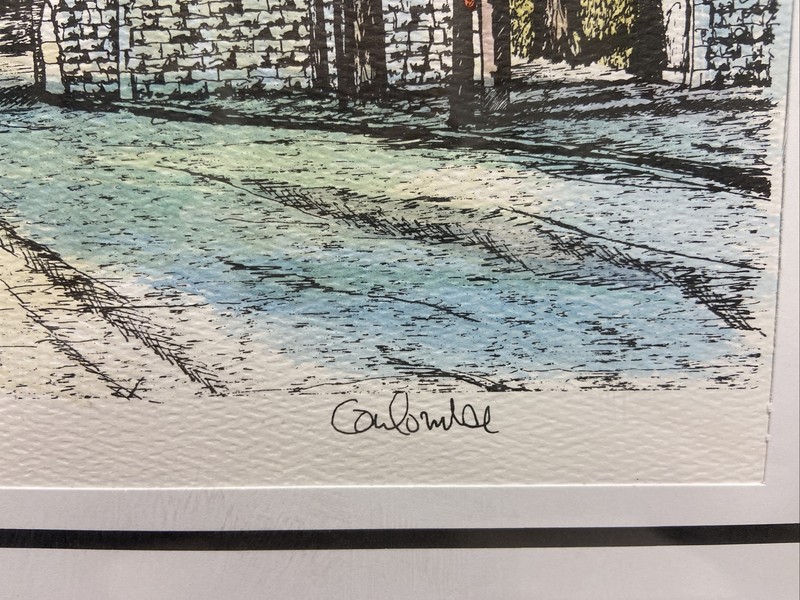 VTG. Canadian INK / Watercolour Painting Canadian Impressionist Quebec Cityscape gallery