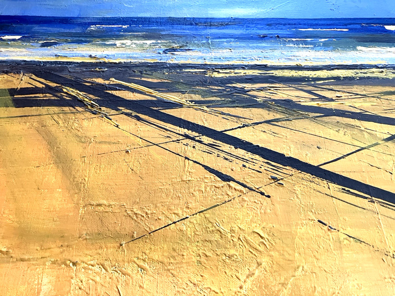 Abstract Landscape 18 x 24 Acrylic Signed Painting Ocean Scene