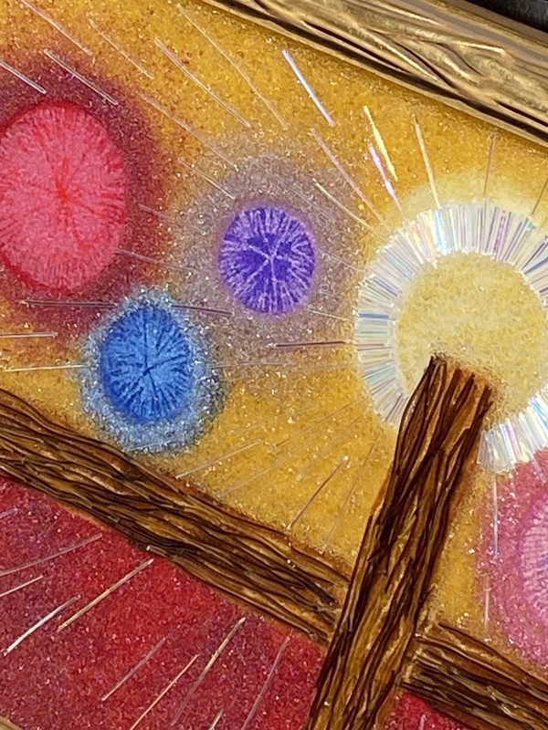 2003 Original Artist Signed Abstract Jesus & His Disciples Artwork Melted Beads gallery