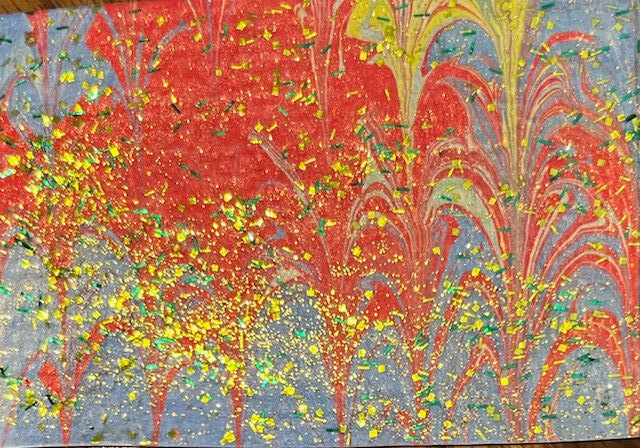 aceo OOAK original trading card signed by MaryAnn Lucas  abstract glittery