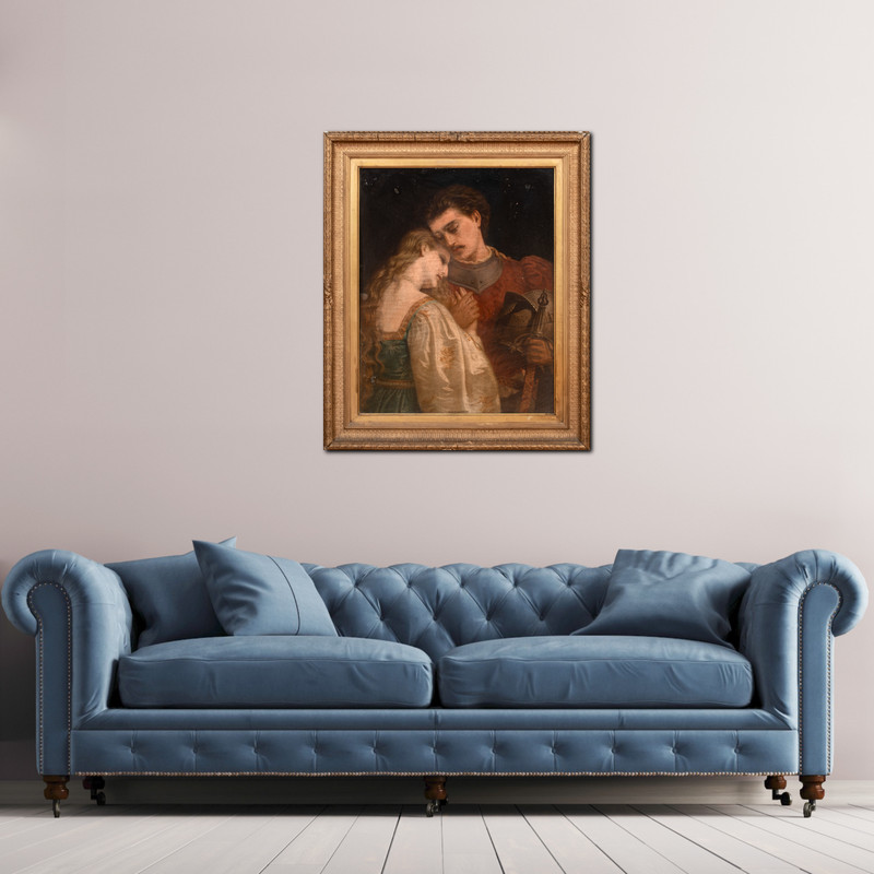 Large 19th Century English Pre-Raphaelite Romeo & Juliet - LUCY MADOX BROWN gallery