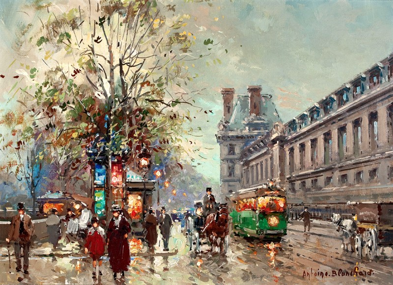Art Giclee Printed Oil Painting Print Impressi of Paris street view