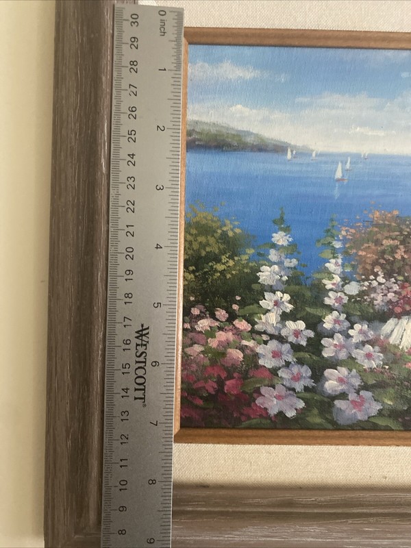 The Original Oil Painting Is Signed By C. Jaffey Gazebo by the sea 8x10 inches gallery