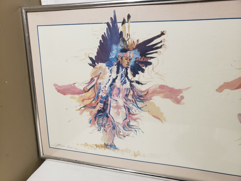 Stunning Dancing Native American Indian By Betty Jean Billups Print Sgnd & Frame gallery